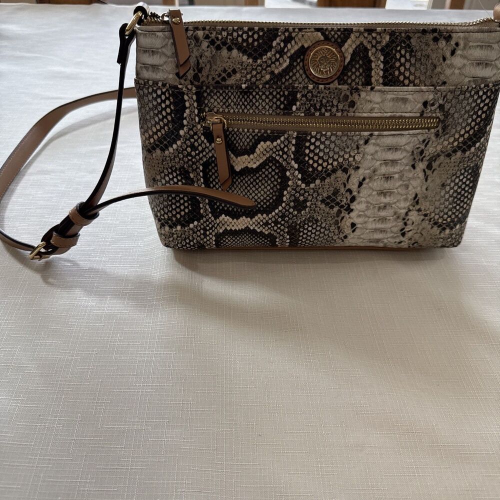 Anne Klein, Python Faux Leather Euc Crossbody Pur… - image 1